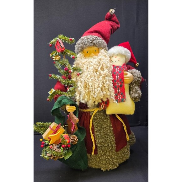 Santa Clause & Snowman Tree Topper or Table Top Holiday Decor 18" - Picture 1 of 9